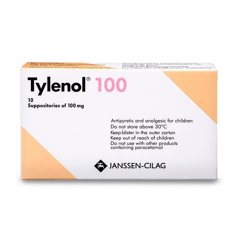 TYLENOL 100MG SUPP 10'S