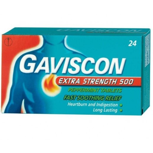 GAVISCON EXTRA PEPPERMINT CHW.TAB.24.S