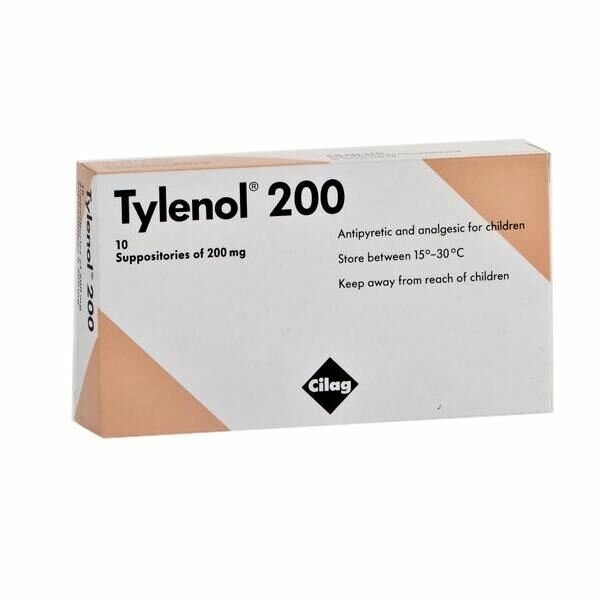 Tylenol Suppositories 200 Mg 10.S