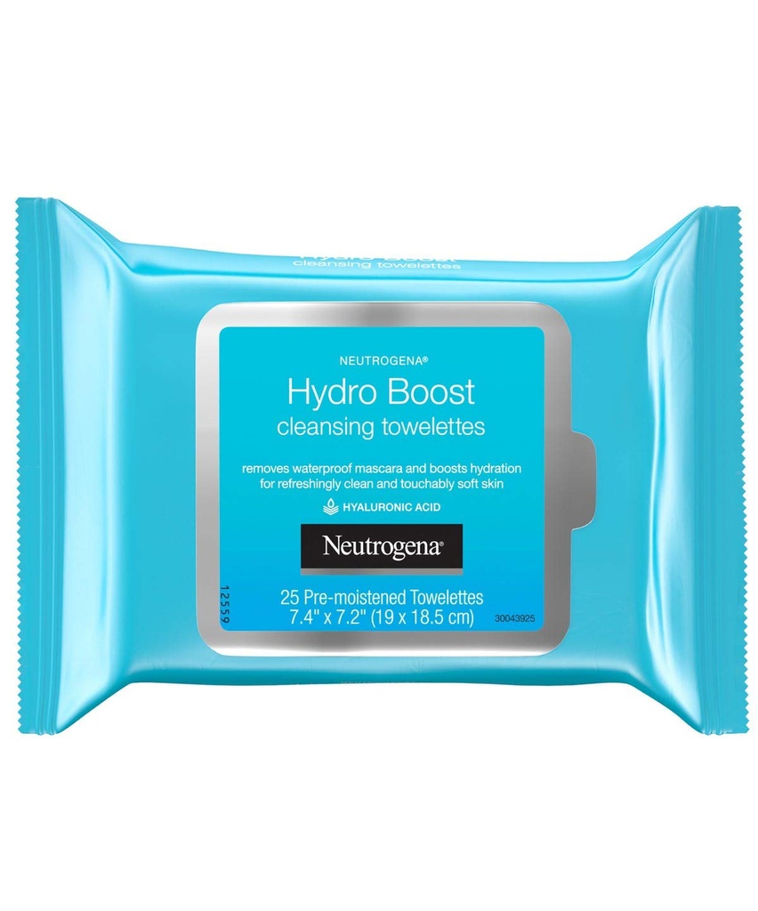 NEUTROGENA HYDRO BOOST CLEANSER FACIAL WIPES 25.S