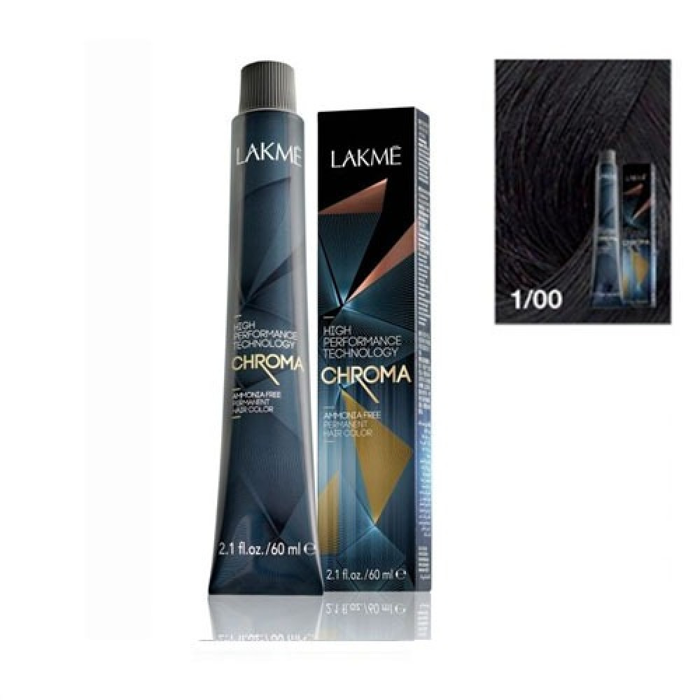 LAKME CHROMA BLACK HAIR COLOUR 1/00 60ML