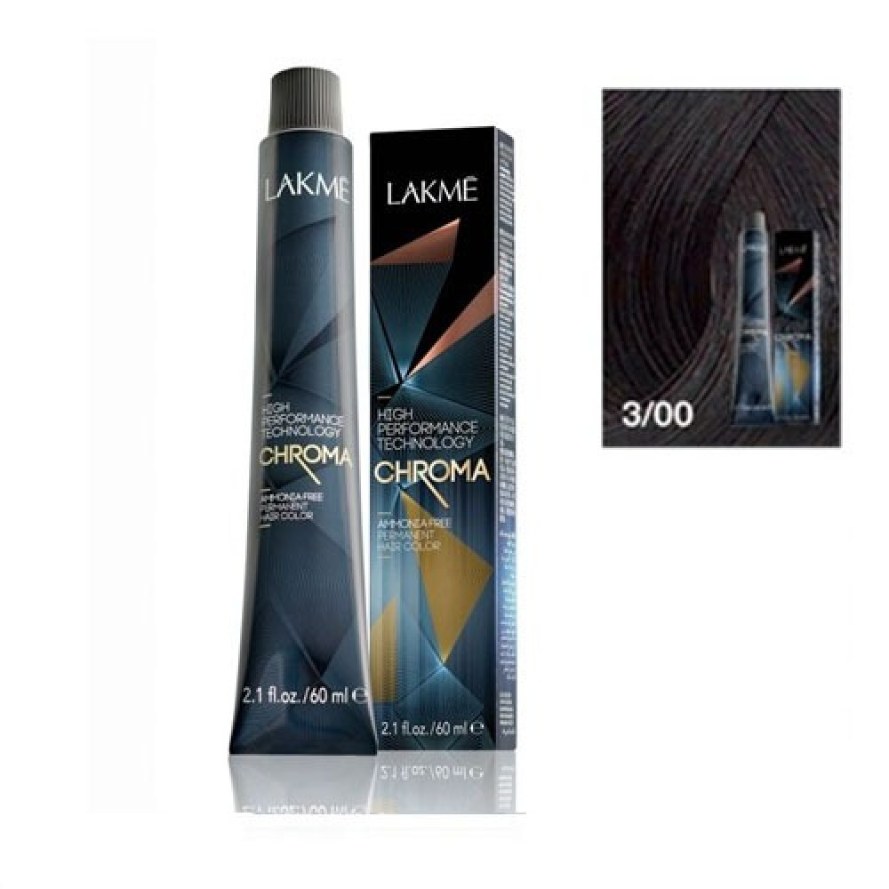 LAKME CHROMA DARK BROWN HAIR COLOUR 3/00 60ML