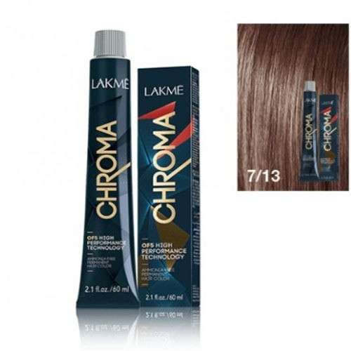 LAKME CHROMA GOLD ASH MEDIUMBLONDE HAIR COLOUR 7/13 60ML