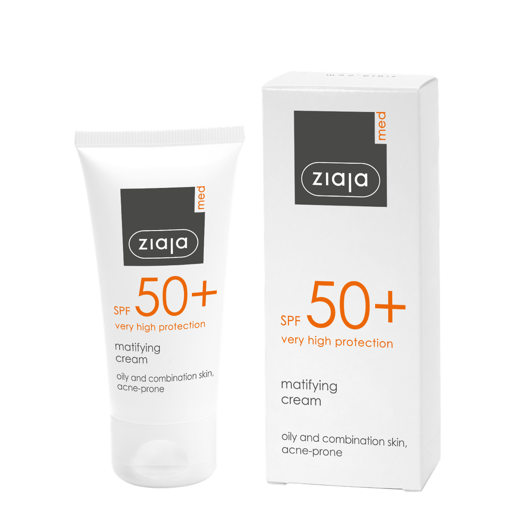 Ziaja Med Spf 50+ Matifying Cream/Oily &amp; Combination Skin, Acne Prone 50Ml