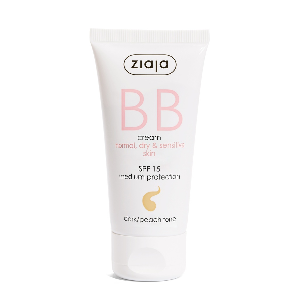 Ziaja B B Cream Normal,Dry,Sensitive Skin SPF 15 Dark/Peach Tone 50 ML