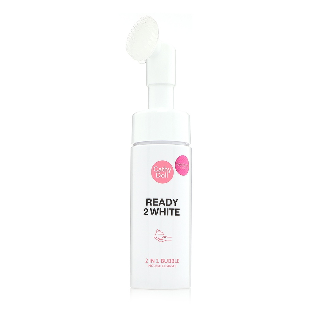 CATHY DOLL READY 2 WHITE  2 IN1 BUBBLE MOUSSE CLEANSER 120ML