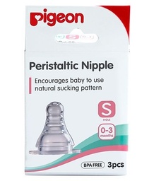 [G03226] PIGEON PERISTALTIC NIPPLE 0-3 (S)  3PCS