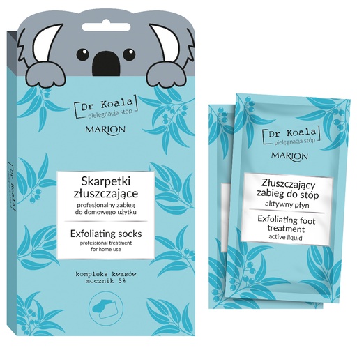 [G05953] Marion Dr Koala Exfoliating Socks For Feet, 2X20Ml