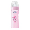 CHICCO WELL BEING BOTTLE MEDIUM SILICONE BIG PINK 250 ML