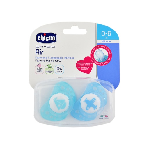 [G10331] CHICCO PHYSIO FORMA AIR BLUE PACIFIER SILICONE 0-6M 2PCS