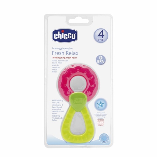 [G10338] CHICCO FRESH RELAX RING WITH HANDLE TEETHING GEL 4 M+