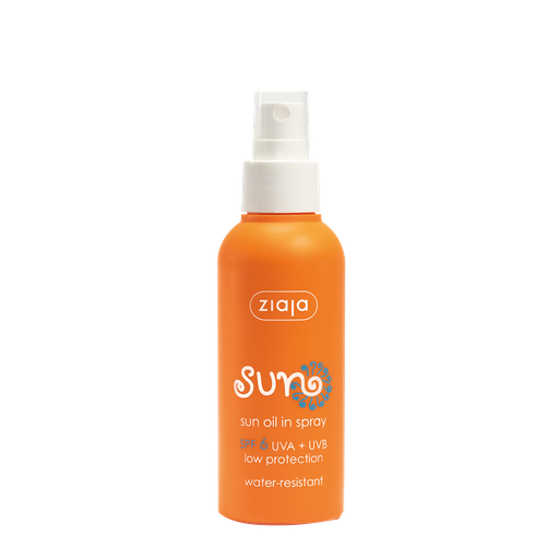 [G12155] Ziaja Sun Oil In Spray SPF 6 UVA + UVB Low Protection Water - Resistant 125 ML